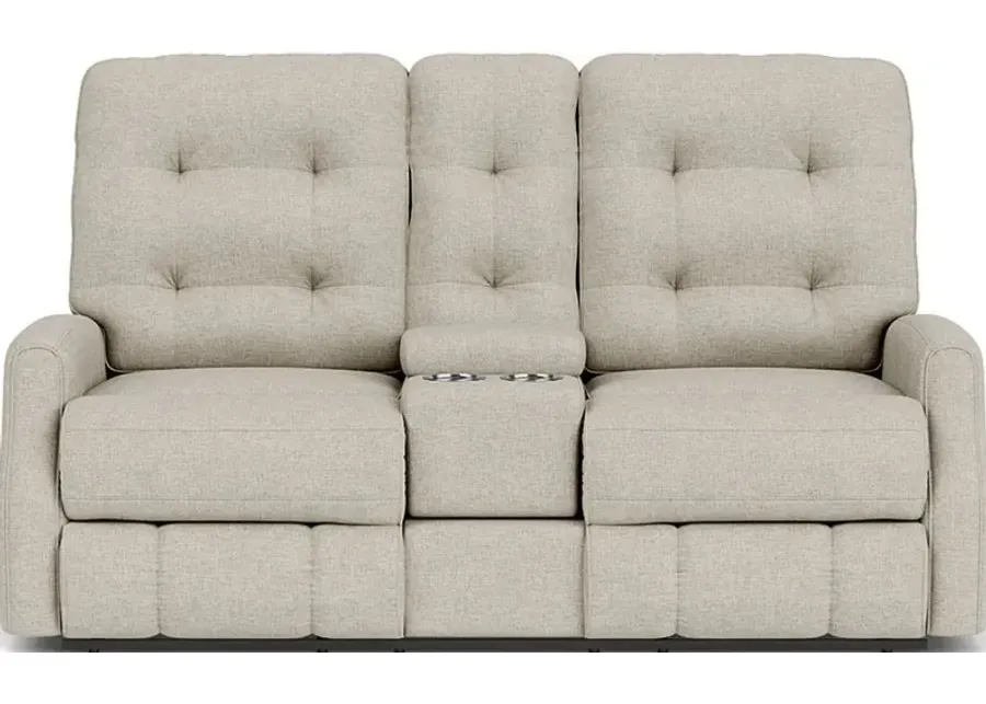 Flexsteel Devon Driftwood Reclining Loveseat with Console-72