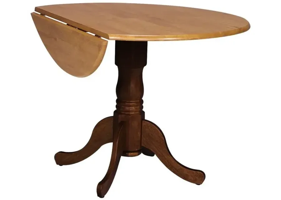 John Thomas Dining Essentials 42 Inch Round Drop Leaf Pedestal Table in Cinnamon & Espresso-42 1 104251-john-thomas-dining-essentials-42-inch-round-drop-leaf-pedestal-table-in-cinnamon-espresso-42-1.webp