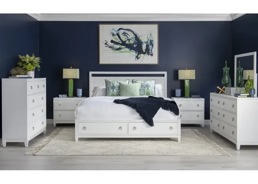 Legacy Classic Complete Panel Bed with Storage California King White Finish Summerland White-80