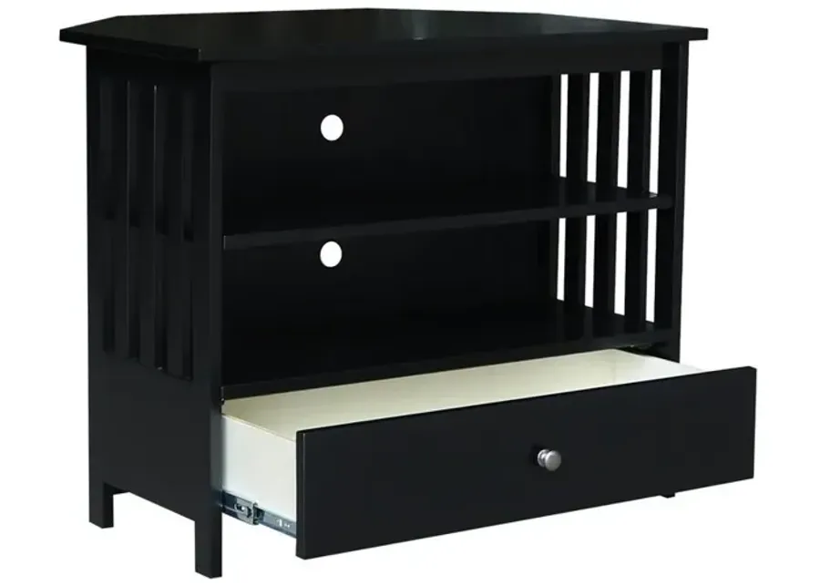 John Thomas Destinations Mission Corner TV Stand in Black-35.5