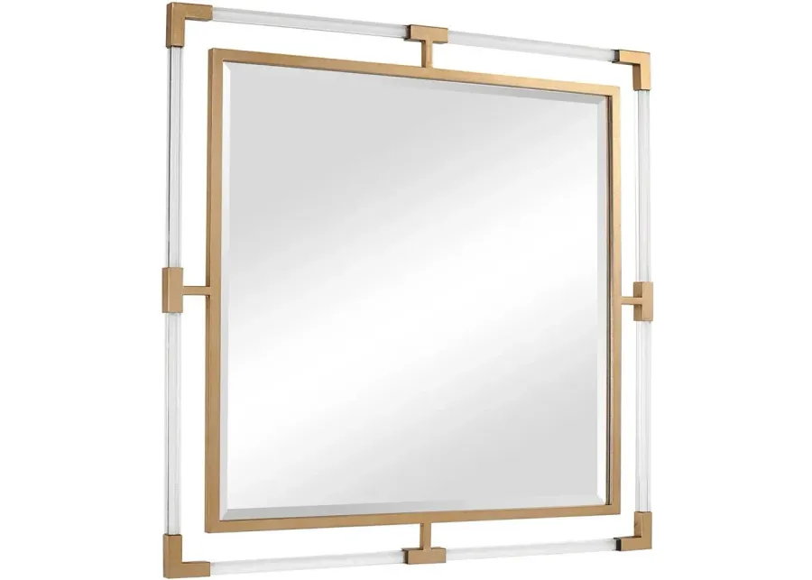 Uttermost Balkan Metallic Gold Leaf Square Mirror-40