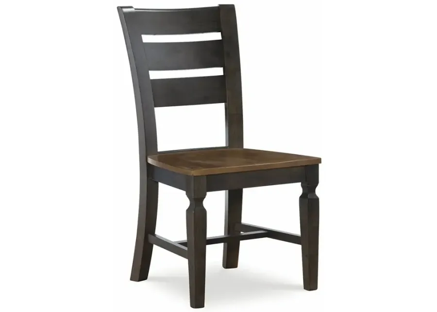 John Thomas Vista Ladder Back Wood Dining Chair in Hickory & Coal-21