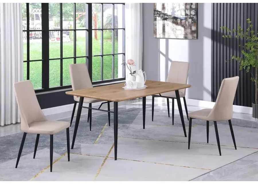 Chintaly Bridget Modern 35 Inch X 63 Inch Wooden Dining Table with Tapered Leg Base-63