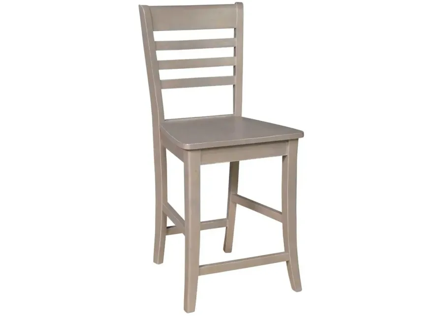 John Thomas Cosmopolitan 24 Inch Roma Wood Stool in Taupe Gray-18.5