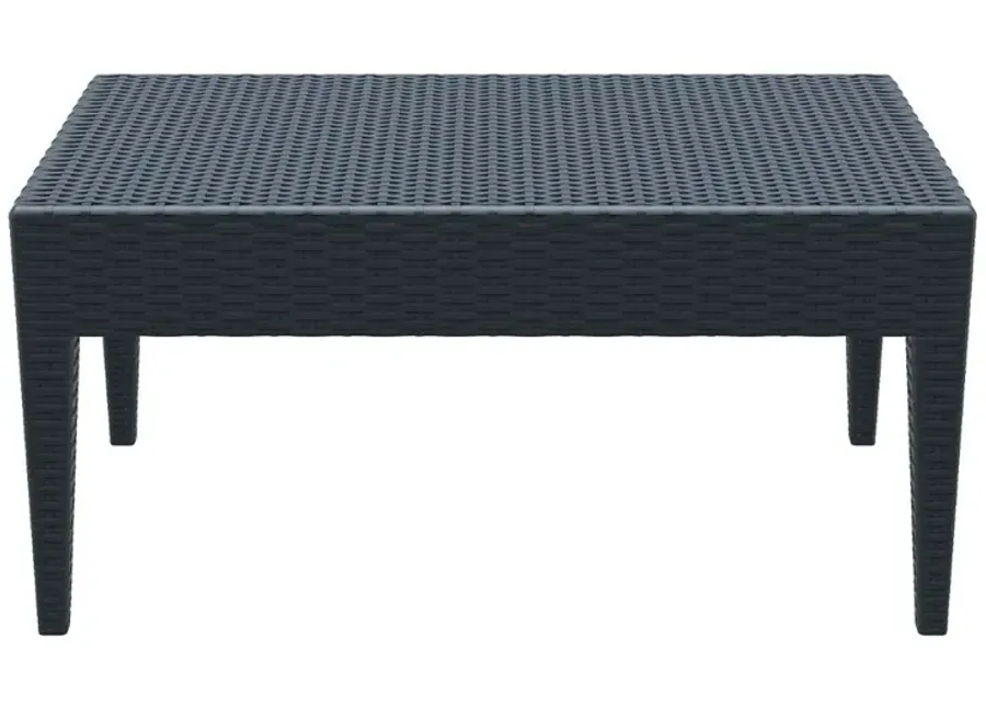 Compamia Miami Rectangle Resin Coffee Table Dark Gray