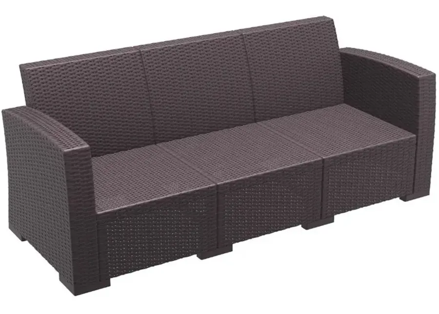Compamia Monaco Resin Patio Sofa Brown with Sunbrella Natural Cushion