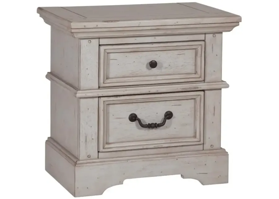American Woodcrafters Stonebrook Small Nightstand in Light Distressed Antique Gray-26