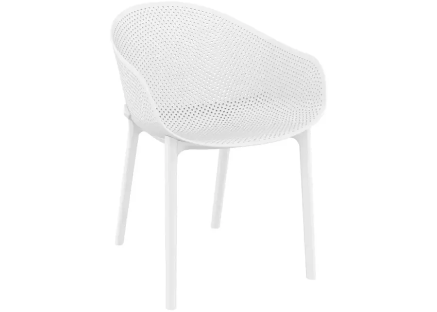 Compamia Sky Dining Set with 2 Arm Chairs White