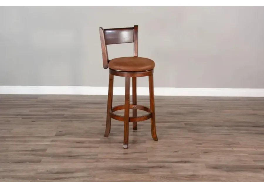 Sunny Designs Santa Fe Dark Chocolate 30 Inch Swivel Bar Counter-Height Stool with Cushioned Seat & Back-17