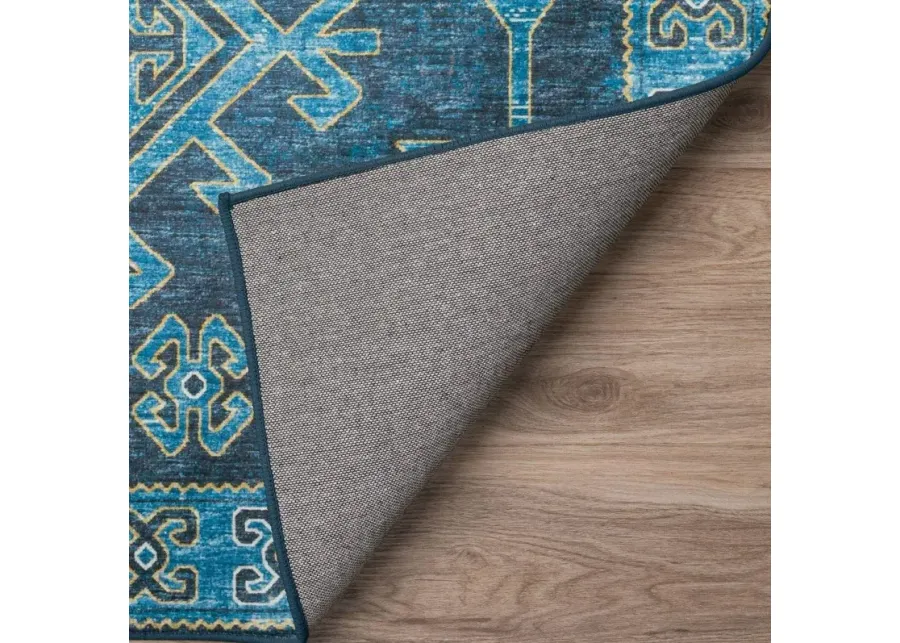 Dalyn Tribal Diamond Pattern Brisbane 5'X8' Area Rug in Vibrant Blues-90