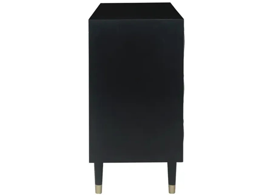 Linon 6-Drawer Geo Texture Dresser Black-48