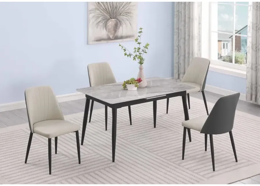 Chintaly Judith Black Contemporary 2-Tone Side Chair-18.5