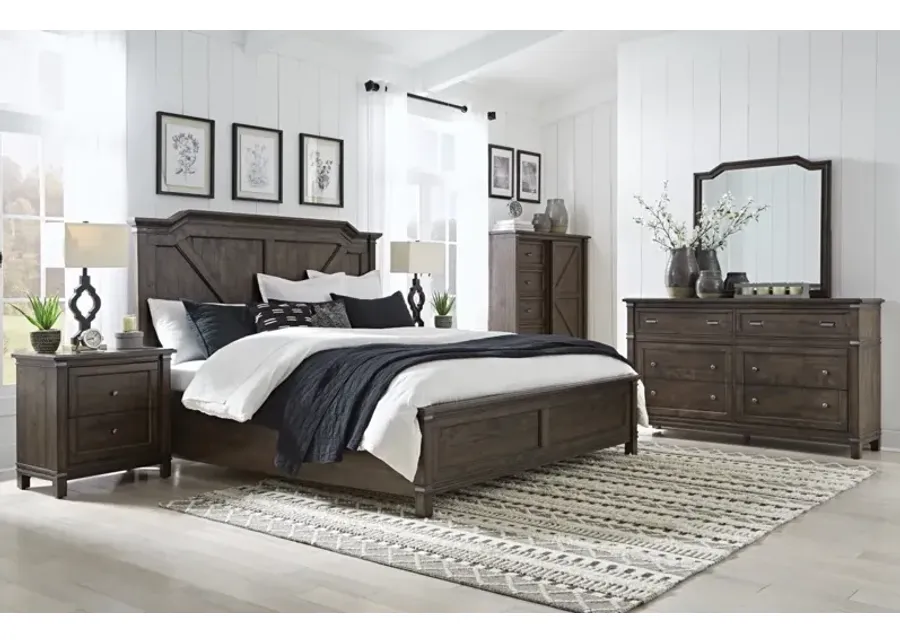 American Woodcrafters Farmwood Whiskey Barrell Queen Panel Complete Bed-66