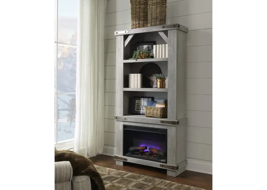 Aspenhome Sawyer Lighthouse Grey 74 Inch Fireplace Bookcase-37