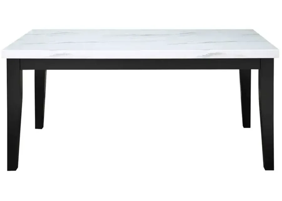Steve Silver Sterling 66-Inch Faux- White Marbletop Dining Table In Cordovan Cherry-66