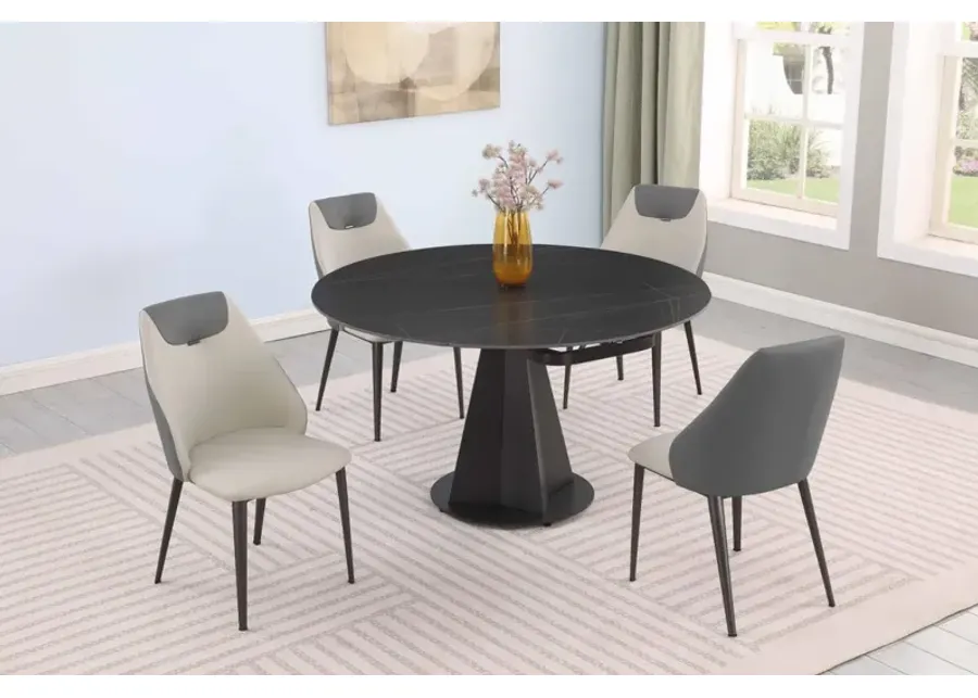 Chintaly Jocelyn Black Contemporary 2-Tone Side Chair-19.3