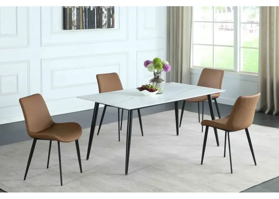 Chintaly Mary Contemporary Dining Set with Sintered Stone Top & 4 Chairs-63
