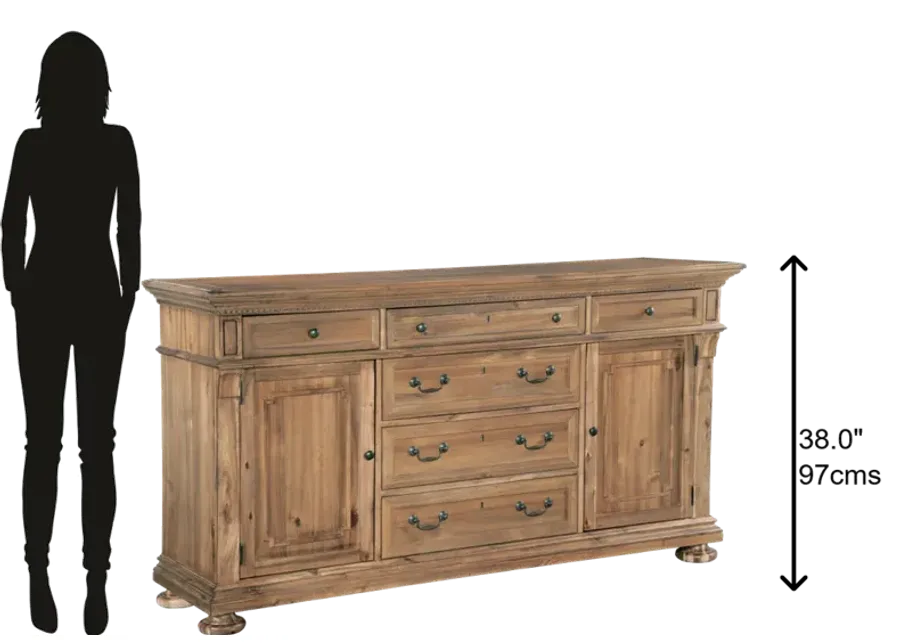 Hekman Dining 6-Drawer Buffet Natural Wellington Hall-70