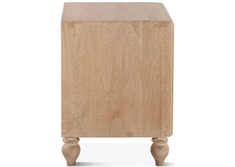 Home Trends Design Taj 24 Inch Mango Wood Night Natural Whitewash Finish Chest-24