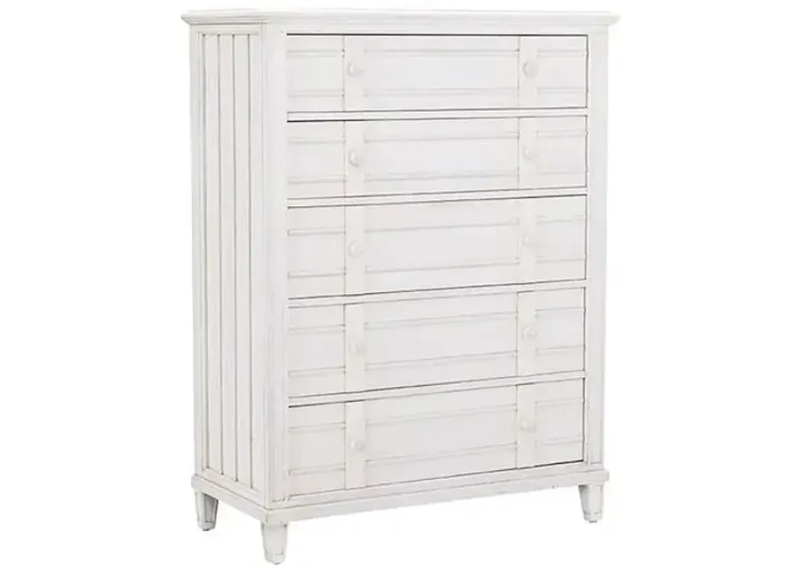Palmetto Home Cane Bay White 5-Drawer Chest-40