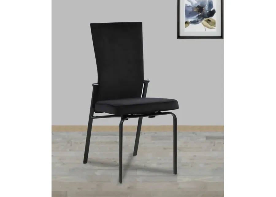 Chintaly Molly Black Contemporary Motion-Back Side Chair-18.11