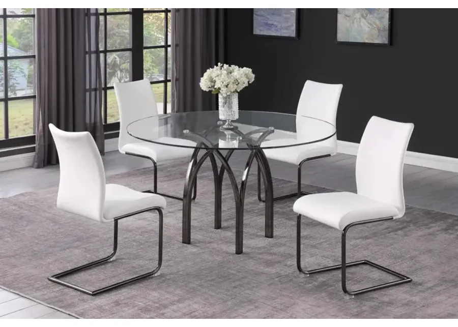 Chintaly Jane White Contemporary Contour Back Cantilever Side Chair-16.7