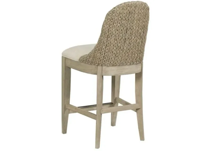 American Drew Vista Oyster Boca Woven Stool-18.5
