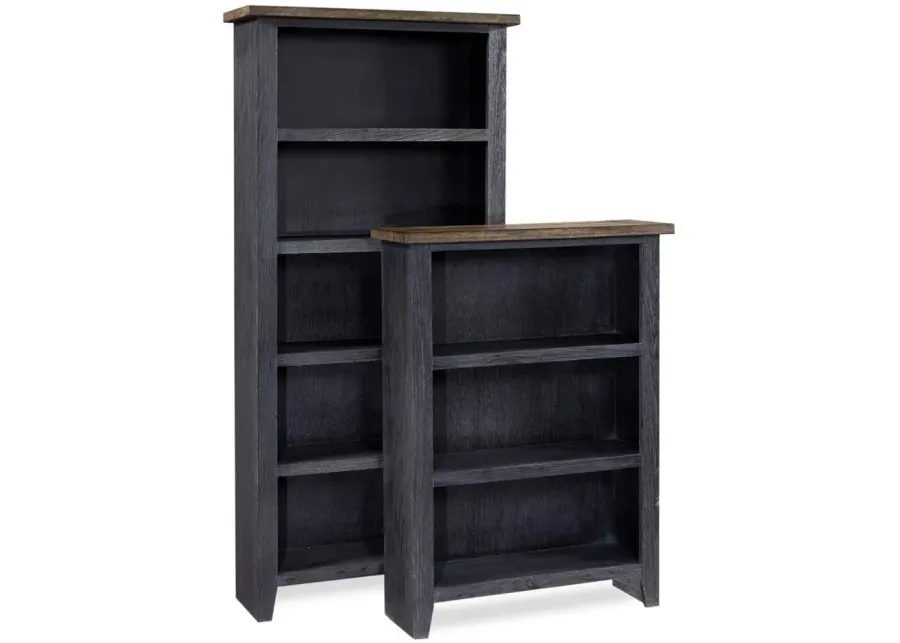 Aspenhome Eastport Drifted Black 48 Inch Bookcase with 2 Fixed Shelves-35