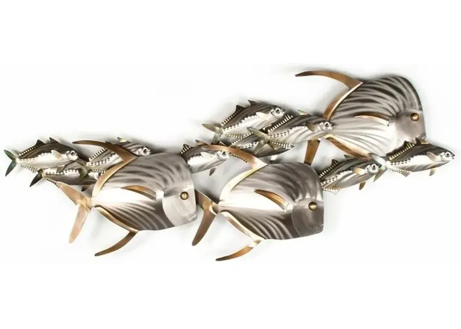 Copper Art Lookdown & Sardine School of Fish Metal Wall Art-36