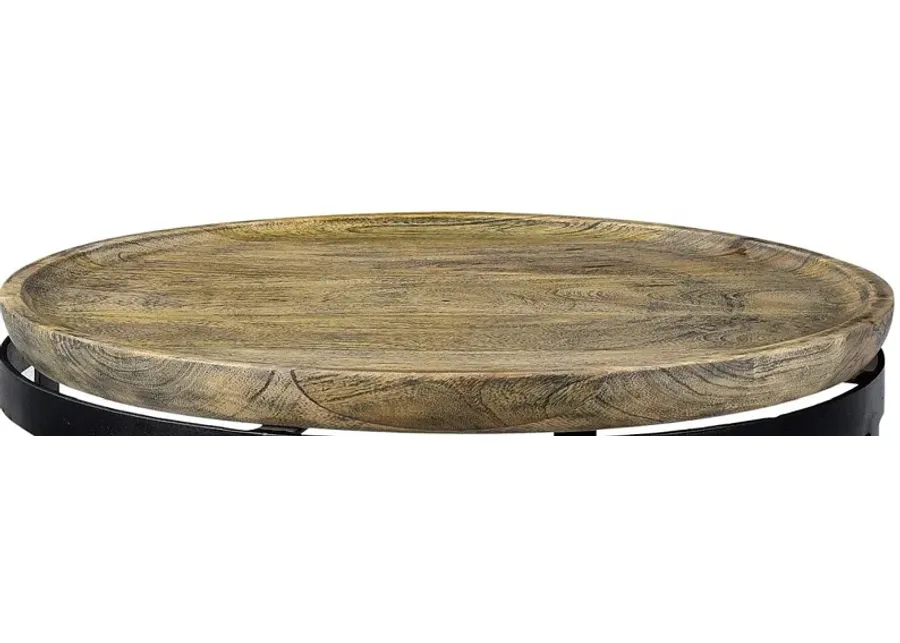 Crestview Bengal Manor Mango Wood & Metal Round End Table-22