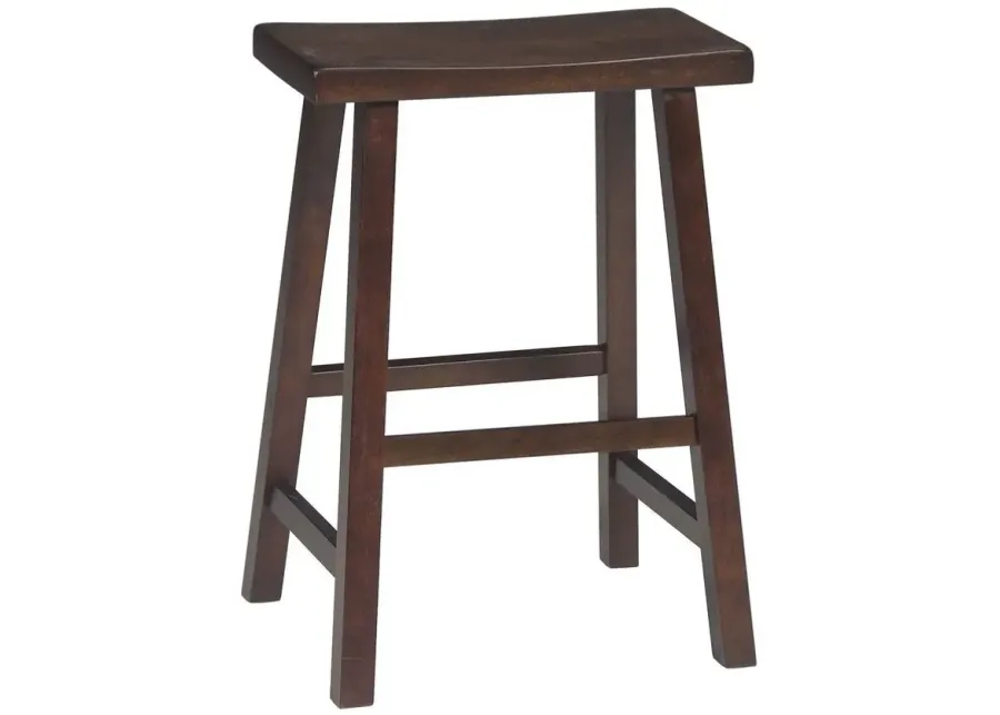 John Thomas 24 Inch Saddle Seat Wood Stool in Espresso-17.75