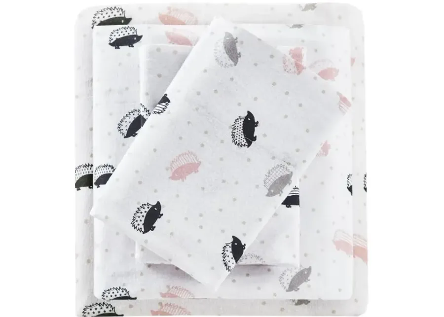 Olliix Intelligent Design Full Pink/Grey Hedgehogs Cozy Soft Cotton Novelty Print Flannel Sheet Set 1 105823-olliix-intelligent-design-full-pink-grey-hedgehogs-cozy-soft-cotton-novelty-print-flannel-sheet-set-1.webp