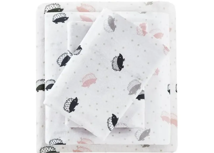 105823-olliix-intelligent-design-full-pink-grey-hedgehogs-cozy-soft-cotton-novelty-print-flannel-sheet-set-1.webp