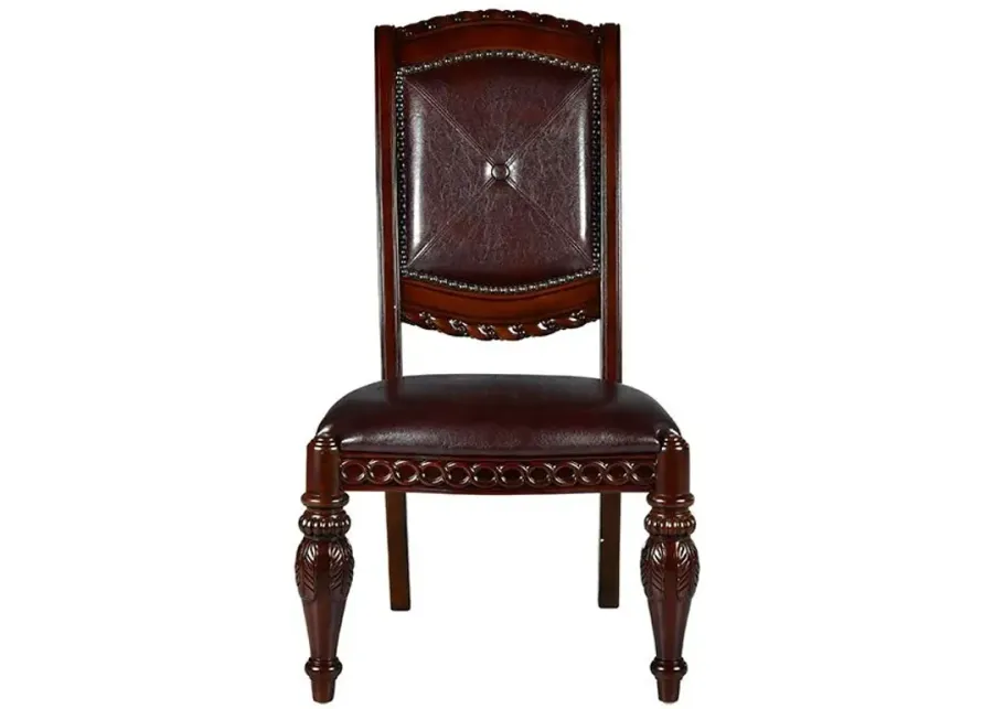 Steve Silver Antoinette Upholstered Dining Side Chair In Warm Brown Cherry-26