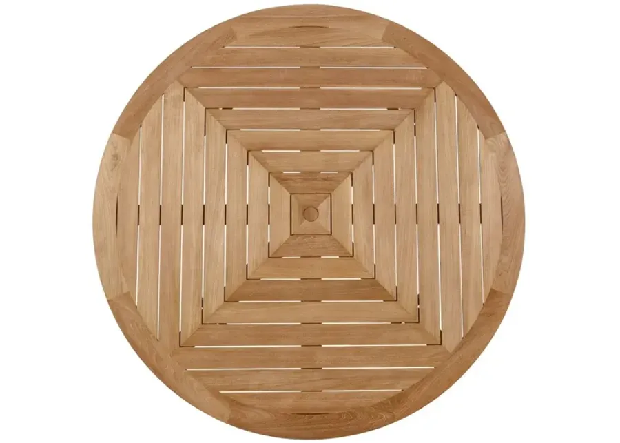 Universal Coastal Living Outdoor Chesapeake Natural Teak Round Dining Table-80