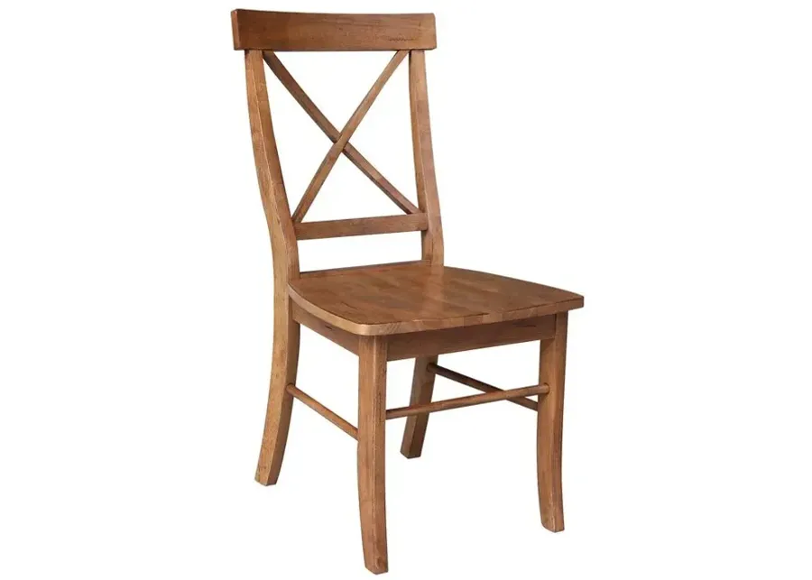 John Thomas Farmhouse Chic X-Back Wood Dining Chair in Bourbon Oak-19