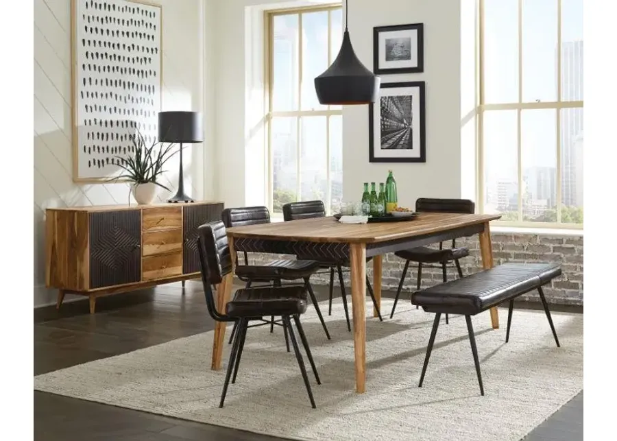 Coaster Misty Leather Upholstered Dining Bench Antique Espresso-54