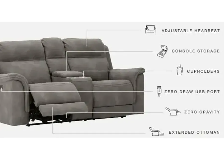 Ashley Next-Gen Durapella Slate Power Recline Loveseat-42