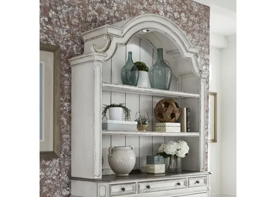Liberty Furniture Magnolia Manor Antique White Credenza Hutch-55