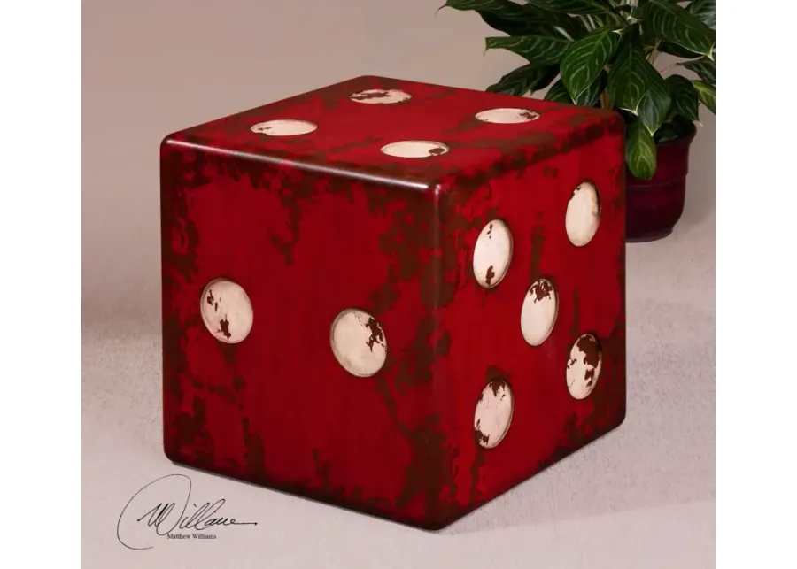 Uttermost Dice Burnt Red Accent Table-19