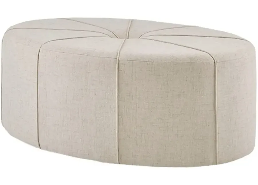 Olliix Madison Park Cream Ferris Oval Ottoman-48.5