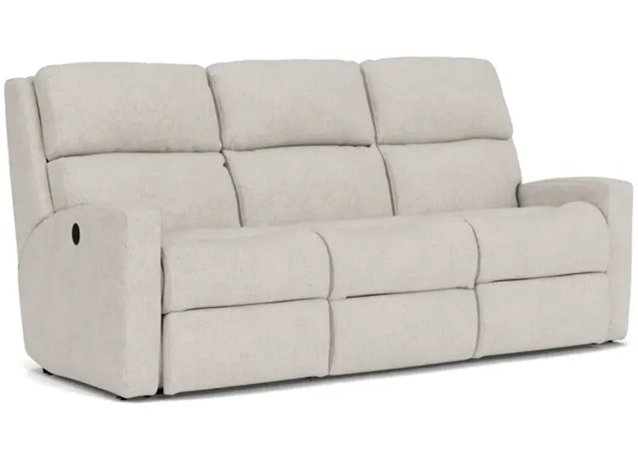 Flexsteel Catalina Almond Power Reclining Sofa with Power Headrests-84