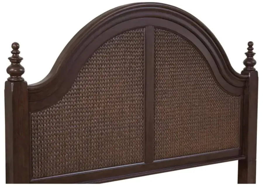 American Woodcrafters Rodanthe Cherry Brunette Queen Woven Complete Bed-66