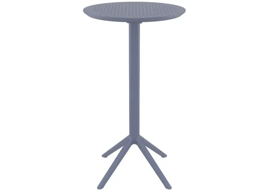 Compamia 24 Inch Outdoor Sky Round Folding Bar Table Dark Gray