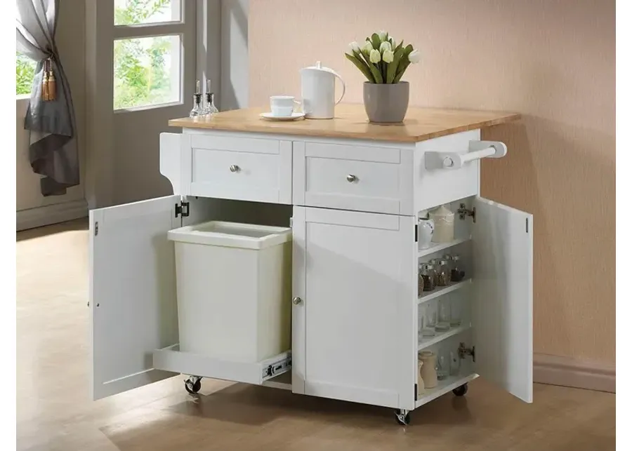 Coaster Kitchen Cart Natural Brown/White Natural Brown/ White-43