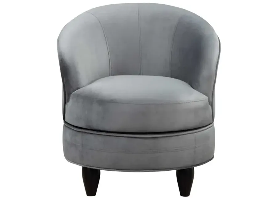 Steve Silver Sophia Gray Velvet Accent Barrel Chair-29