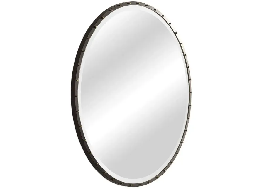 Uttermost Benedo Black Round Mirror-42
