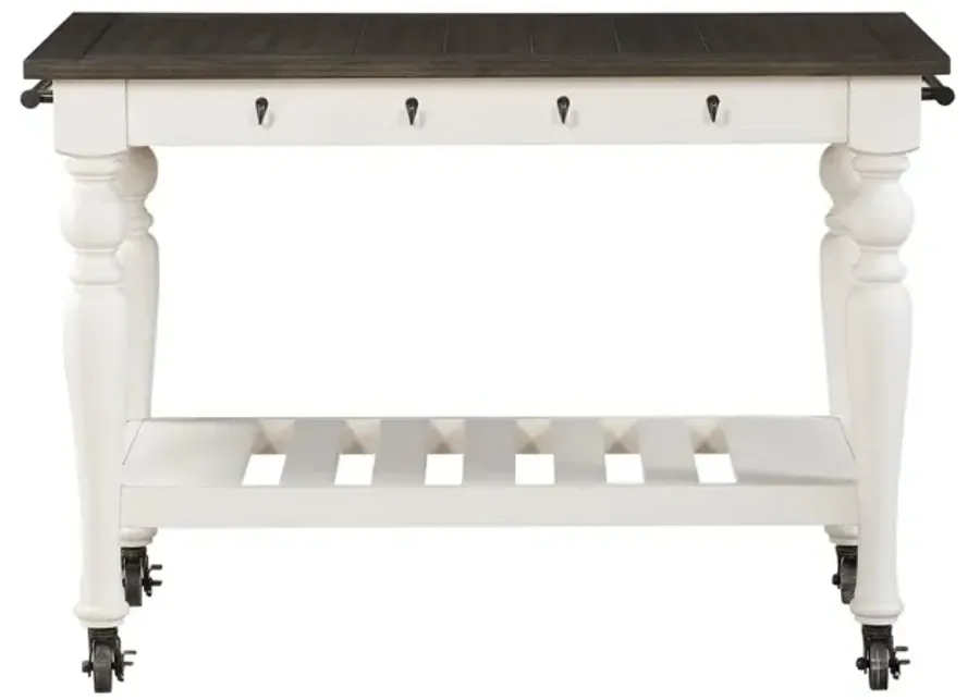 Steve Silver Joanna Kitchen Cart In Ivory & Mocha-50.5