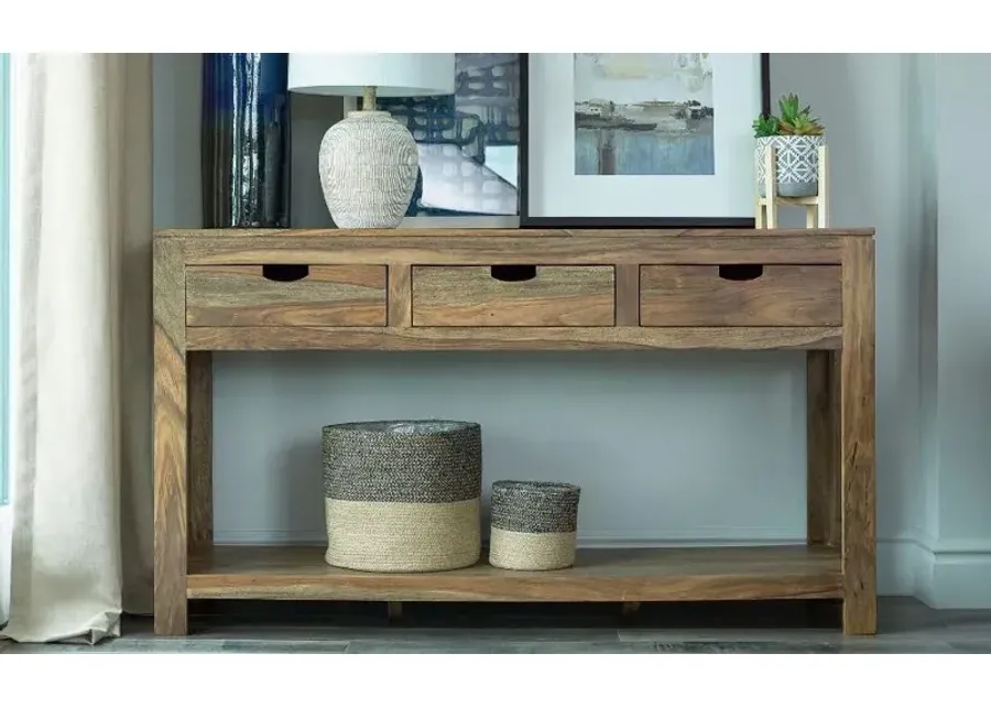 Coaster Esther 3-Drawer Wood Console Table Natural Sheesham-55