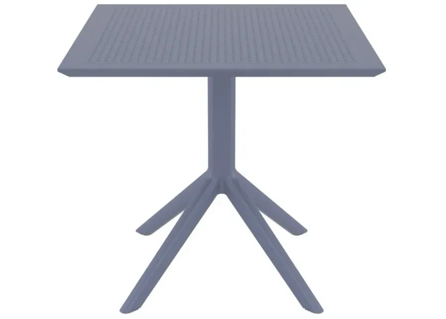 Compamia 31 Inch Outdoor Sky Square Dining Table Dark Gray
